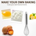 8 Inch Egg Beater Household Manual Cake Mixer Dough Milk Egg Kitchen Egg Beater for Restaurant Bar Cake Shop Kitchen Gadgets Dishwasher Safe