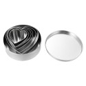 6Pcs Biscuit Mould Stainless Steel Heart Shaped Cookie Biscuit Cutter DIY Baking Mold Pastry Baking Tool for Birthday Cup Cakes Party Dessert Restaurant Kitchen Gadgets Dishwasher Safe
