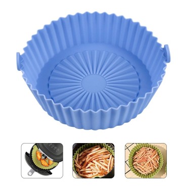 14.5cm/5.7inch Air Fryer Liner Reusable Silicone Air Fryer Pot Easy Cleaning Round Silicone Liner Replacement for Parchment Paper Liners