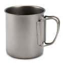 Ultralight Titanium Cup Outdoor Portable Mug Camping Picnic Water Cup with Foldable Handle 300ml / 400ml / 450ml / 750ml