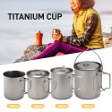 Ultralight Titanium Cup Outdoor Portable Mug Camping Picnic Water Cup with Foldable Handle 300ml / 400ml / 450ml / 750ml