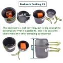 Outdoor Hiking Aluminum Pots Pans with Foldable Handle Camping Cookware Set Picnic Cooking Set Non-stick Cookware Bowls Set