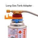 Gas Tank Converter with Support Auto-off Long Gas Cylinder Adapter Outdoor Camping Stove Connector