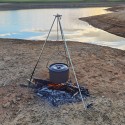 Portable Telescopic Tripod 3 Sections Aluminum Alloy Outdoor Camping Picnic Hanging Pot Holder