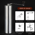 Manual Coffee Grinder Portable Hand Coffee Grinder with Adjustable Setting Conical Ceramic Burr Grinder Stainless Steel Coffee Mill for Drip Coffee Espresso for Home and   Travel