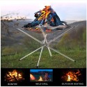 Camping Campfire Fire Rack Backyard Heating Mesh Fire Pit Rack Folding Wood Stoves Rack Bonfire Frame