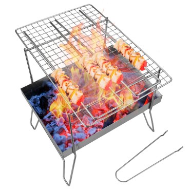 Outdoor Stainless Steel Grill Portable Barbecue Grid BBQ Grill Charcoal Grill for Outdoor Camping Picnic Home Park