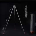 Outdoor Fire Pit Tripod Portable Length Adjustable for Campfire Camping Cooking Outdoor Cooking Equipment with Adjustable Chains for Hanging Cookware with Storage Bag