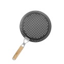 Outdoor Folding Round Barbecue Tray Ovenware Picnic BBQ Non-stick Frying Pan Round Baking Pan Holes Grill Tray Plate