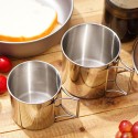 4PCS 304 Stainless Steel Outdoor Camping Cup Set Portable Mountaineering Trekking Cups Travel Hiking Cookware Equipment Accessory