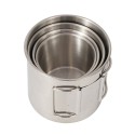 4PCS 304 Stainless Steel Outdoor Camping Cup Set Portable Mountaineering Trekking Cups Travel Hiking Cookware Equipment Accessory