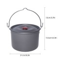 4.2L Camping Hanging Pot Alumina Oxide Cooking Pot for Outdoor Backpacking Fishing Hiking