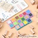 16 Colors Rainbow Ink Pad Finger Paint Cute Ink Pad for Rubber Stamps Seals DIY Scrapbooking Paper Journal Decoration Gift Card Making