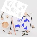 12pcs Drawing Stencils Kit People Animals Plants Pattern Reusable Templates for DIY Craft Journal Notebook Diary Scrapbooking Card Decoration Painting School Art Project