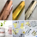 Adhesive Vinyl Sheet 30 x 100cm/12 x 40in Easy to Cut & Tear PVC Vinyl Film Compatible with Cricut for DIY Shirts/Cups/Cars/Posters(Gold)