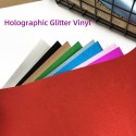 Holographic Glitter Adhesive Craft Vinyl 30.5x30.5cm/12x12In 7 Assorted Colors with 2 Pieces of Transfer Film Compatible with Cricut Silhouette Cameo Decals Signs Home Decoration DIY Crafts