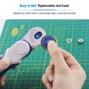 Rotary Cutter 3in1 Cutting Machine with 3pcs Replacement Blades Ergonomic Rubber Handle Rolling Cutter with Safety Lock for Fabric Leather Paper Crafting Sewing Quilting Perfect for Left Right Hand