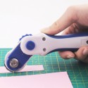 Rotary Cutter 3in1 Cutting Machine with 3pcs Replacement Blades Ergonomic Rubber Handle Rolling Cutter with Safety Lock for Fabric Leather Paper Crafting Sewing Quilting Perfect for Left Right Hand