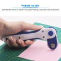 Rotary Cutter 3in1 Cutting Machine with 3pcs Replacement Blades Ergonomic Rubber Handle Rolling Cutter with Safety Lock for Fabric Leather Paper Crafting Sewing Quilting Perfect for Left Right Hand