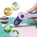 Rotary Cutter 3in1 Cutting Machine with 3pcs Replacement Blades Ergonomic Rubber Handle Rolling Cutter with Safety Lock for Fabric Leather Paper Crafting Sewing Quilting Perfect for Left Right Hand