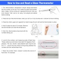 Glass Thermometer Triangular Mercury Thermometer Clear Scale for Armpit Oral Use