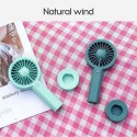 Mini Handheld Desk USB Fan Cute Bear Shape 3 Gears Adjustable Colorful Light with Rope Portable for Travel Office Study