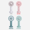 Mini Handheld Desk USB Fan Cute Bear Shape 3 Gears Adjustable Colorful Light with Rope Portable for Travel Office Study