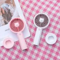 Mini Handheld Desk USB Fan Cute Bear Shape 3 Gears Adjustable Colorful Light with Rope Portable for Travel Office Study