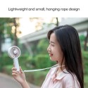 Mini Handheld Desk USB Fan Cute Bear Shape 3 Gears Adjustable Colorful Light with Rope Portable for Travel Office Study