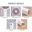 Mini Handheld Desk USB Fan Cute Bear Shape 3 Gears Adjustable Colorful Light with Rope Portable for Travel Office Study