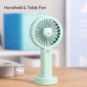 Mini Handheld Desk USB Fan Cute Bear Shape 3 Gears Adjustable Colorful Light with Rope Portable for Travel Office Study