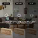 Desk Wooden Alarm Clock with Voice Control Date Temperature Adjustable 3 Brightness Display LED Digital Alarm Clocks for Bedroom Bedside