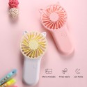 Mini Portable Fan 3-speed Adjustable USB Rechargeable Electric Fans 3 Gears Cooling ON OFF Switch Cute Air Cooler