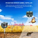 Solar Animal Repeller Ultrasonic Animal Repellent Outdoor Weatherproof Farm Garden Repellent with Flashing Light Motion Detector Squirrel, Raccoon, Skunk, Rabbit, Rat, Mole, Deer