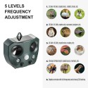 Solar Animal Repeller Ultrasonic Animal Repellent Outdoor Weatherproof Farm Garden Repellent with Flashing Light Motion Detector Squirrel, Raccoon, Skunk, Rabbit, Rat, Mole, Deer