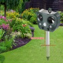 Solar Animal Repeller Ultrasonic Animal Repellent Outdoor Weatherproof Farm Garden Repellent with Flashing Light Motion Detector Squirrel, Raccoon, Skunk, Rabbit, Rat, Mole, Deer