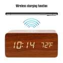 Digital Alarm Clock with Wireless Charger LED Desk Alarm Clock Temperature Display