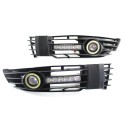 Pair of Front Bumper Grille Fog Light LED DRL Turn Signal Lamp Replacement For VW Passat B5.5