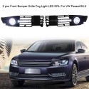 Pair of Front Bumper Grille Fog Light LED DRL Turn Signal Lamp Replacement For VW Passat B5.5