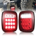 2Pcs Tail Lights 16L-EDs Brake Reverse Turn Signal Lamp for RV V-ans Truck Trailer J-eep SUV