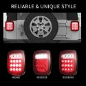 2Pcs Tail Lights 16L-EDs Brake Reverse Turn Signal Lamp for RV V-ans Truck Trailer J-eep SUV