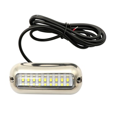 27LED Underwater Boat Lights Stainless Steel Pontoon Marine Transom Lights for Swiming Driving Fishing, Waterproof IP68 Lamp