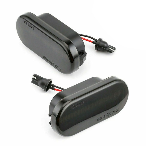 Dynamic LED Side Indicator Black Smoke Turn Signal Replcement for FORD/SEAT/SKODA/VW/LUXFACTORY