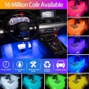 Car LED Strip Light, 4pcs 36 LED DC 12V Multicolor Music Car Interior Light LED Under Dash Lighting Kit with Sound Active Function & Wireless Remote Control