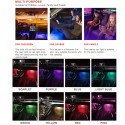 Car LED Strip Light, 4pcs 36 LED DC 12V Multicolor Music Car Interior Light LED Under Dash Lighting Kit with Sound Active Function & Wireless Remote Control