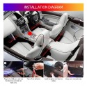 Car LED Strip Light, 4pcs 36 LED DC 12V Multicolor Music Car Interior Light LED Under Dash Lighting Kit with Sound Active Function & Wireless Remote Control