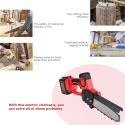 Mini Chainsaw Cordless Small Wood Chainsaw Pruning Chainsaw 800W 21V Rechargeable Portable Electric Saw for Tree Branch Wood Cutting