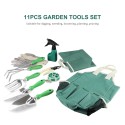 11PCS Garden Tools Set with Gardening Tote Bag Gardening Tool Kit Organizer Shovels Trowel Hand Rake Gloves Garden Sprayer