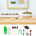 13PCS Mini Garden Hand Tools Bonsai Succulent Miniature Planting Tool Set Mini Garden Planting Care Tools Leaf Trimmer Rake Shovels Watering Bottle