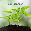 3-in-1 Soil Test PH Moisture Meter Light Tester Garden Plant Flowers Soil Monitor Tool Bonsai Moisture PH Analyzer for Garden Lawn Farm Indoor Outdoor No Battery Needed